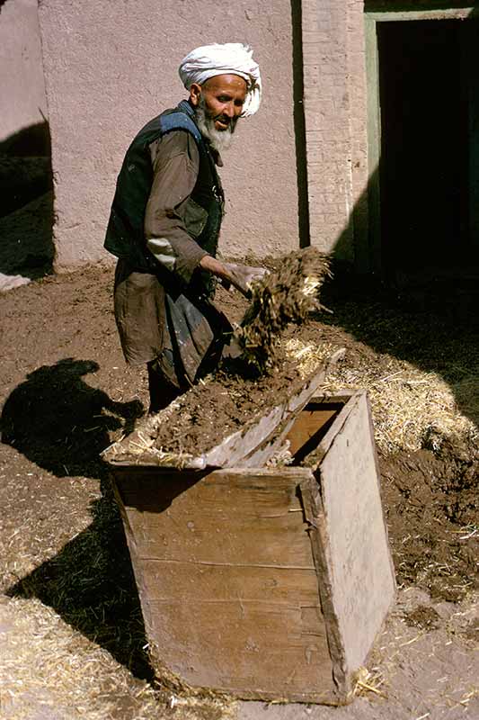 Making mud bricks