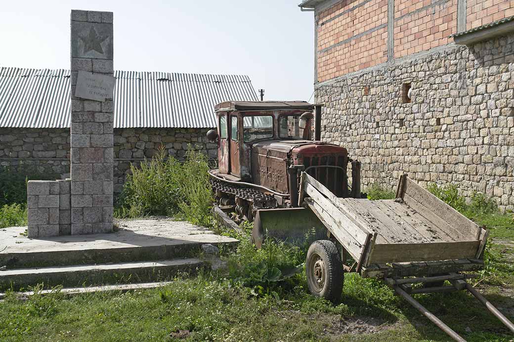 Monument and tractor