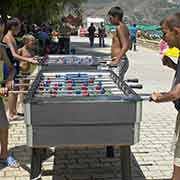 Playing table football