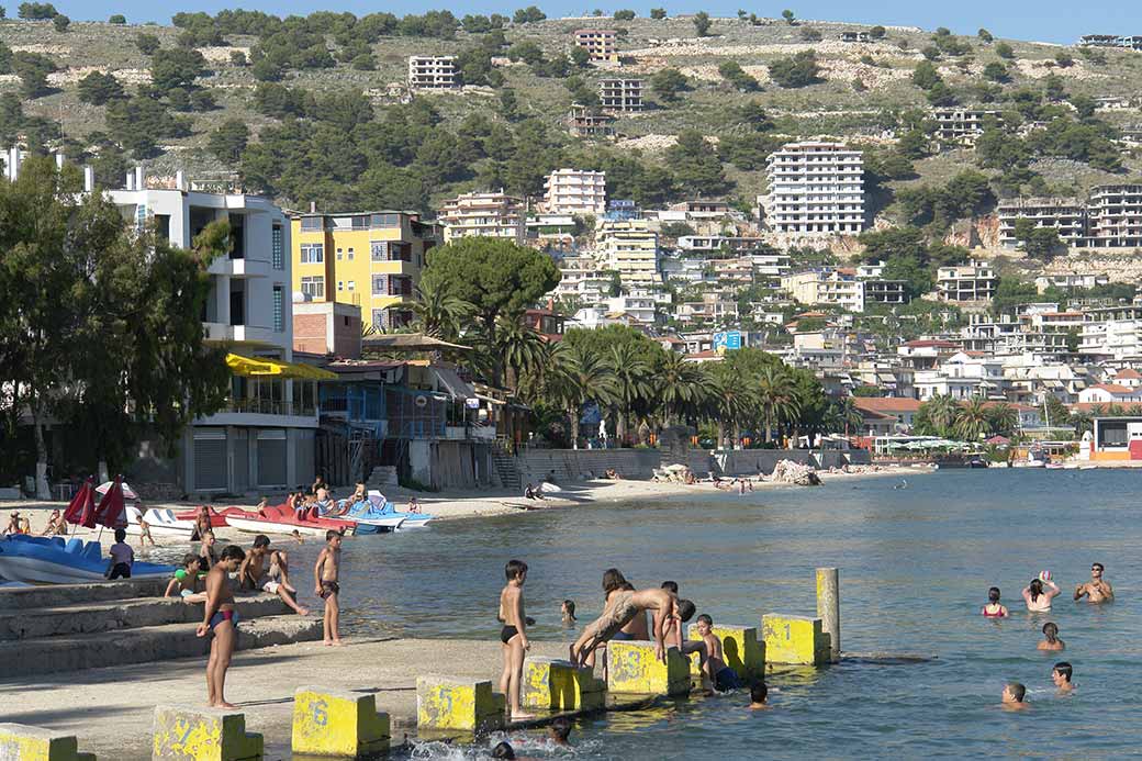 Swimming in the bay