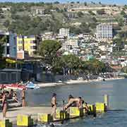 Swimming in the bay