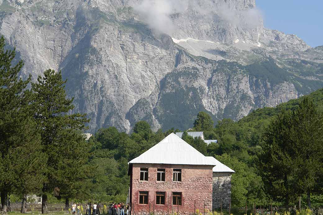 View towards the school