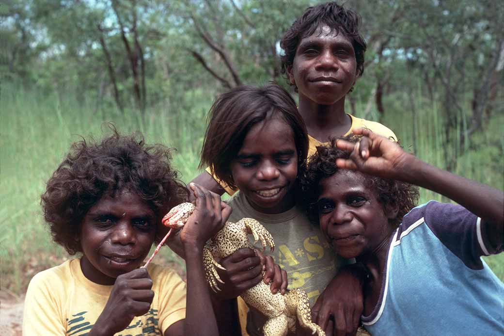 Pose with a goanna