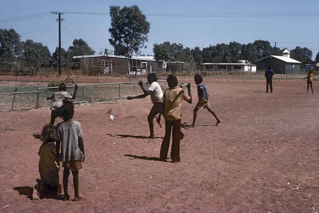 Boys playing game