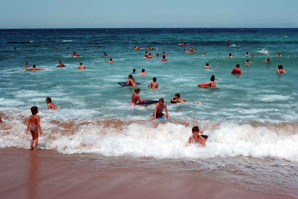 In the surf off Shelley Beach