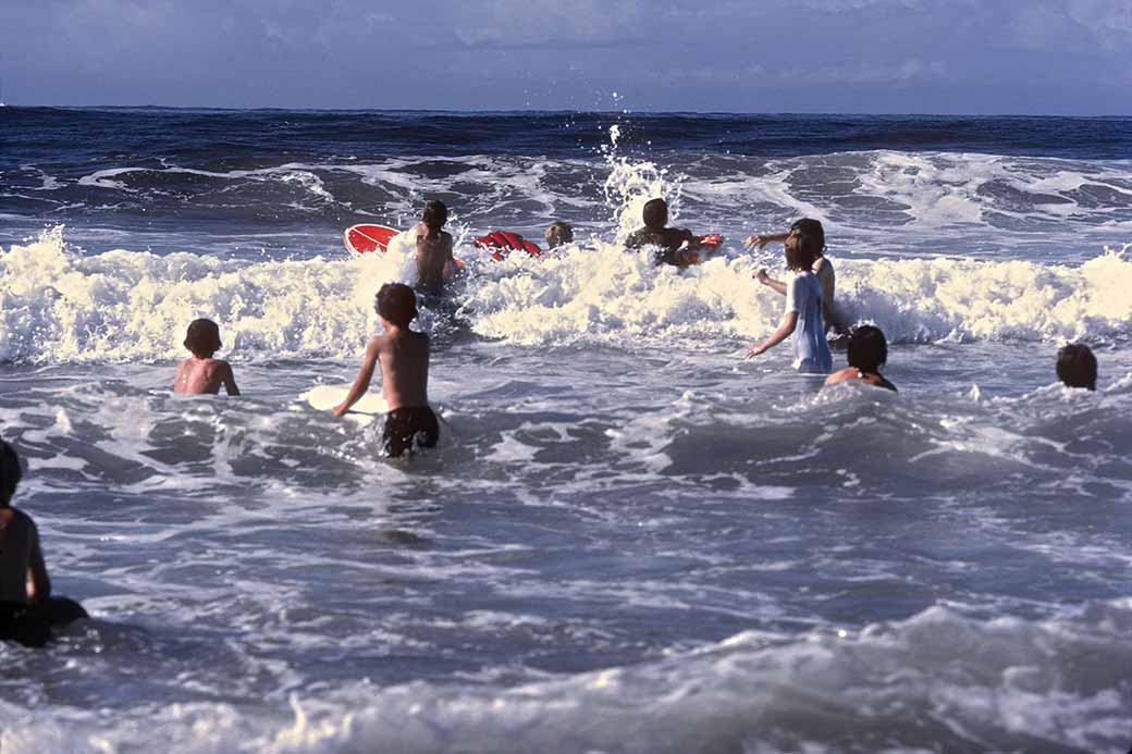 Playing in the surf