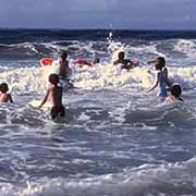 Playing in the surf