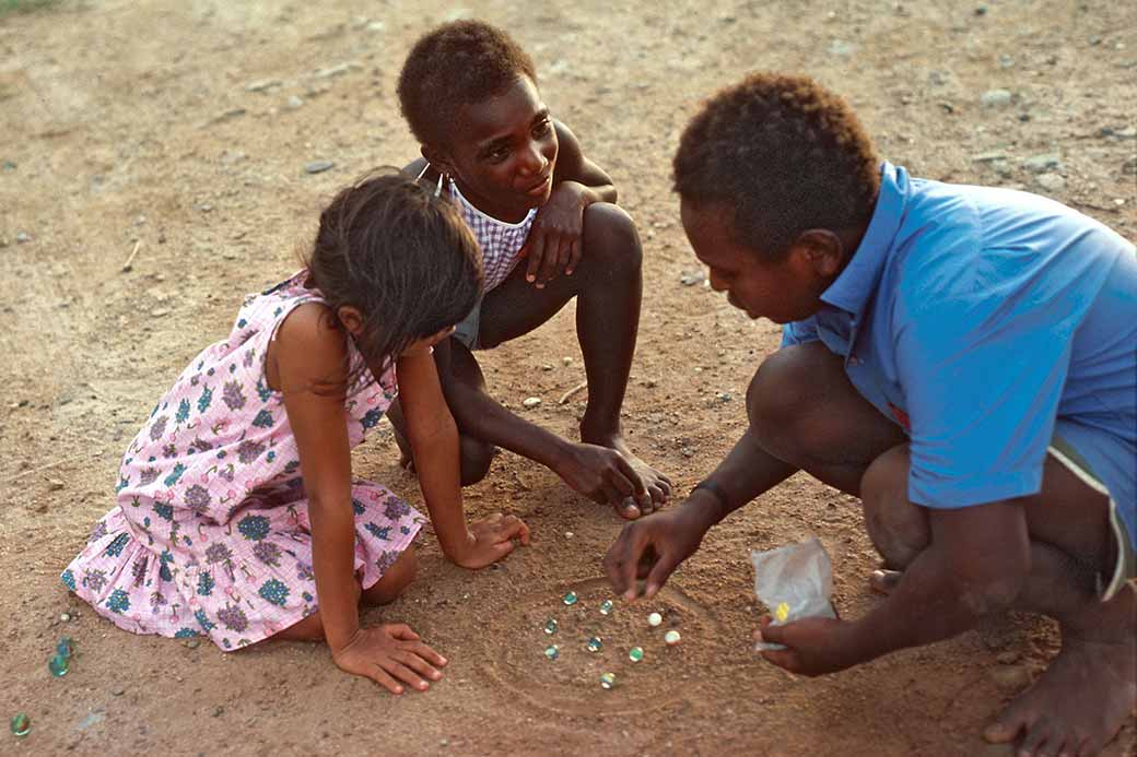 Playing marbles