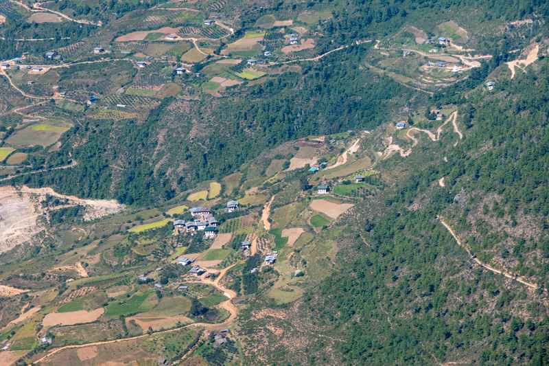 Flying over Paro