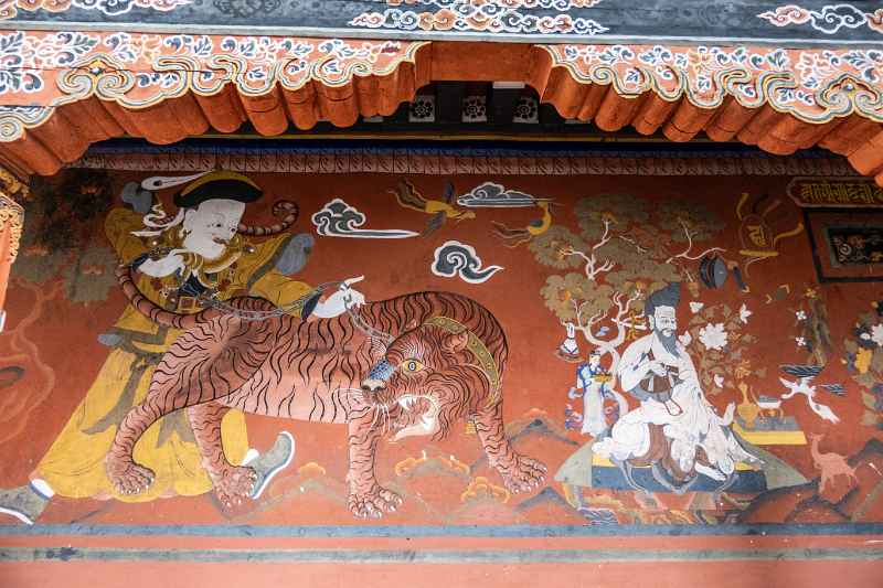 Wall painting Rinpung Dzong (Paro Dzong)