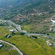 Flying over Paro Chhu