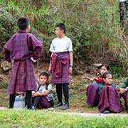 Children in school uniforms