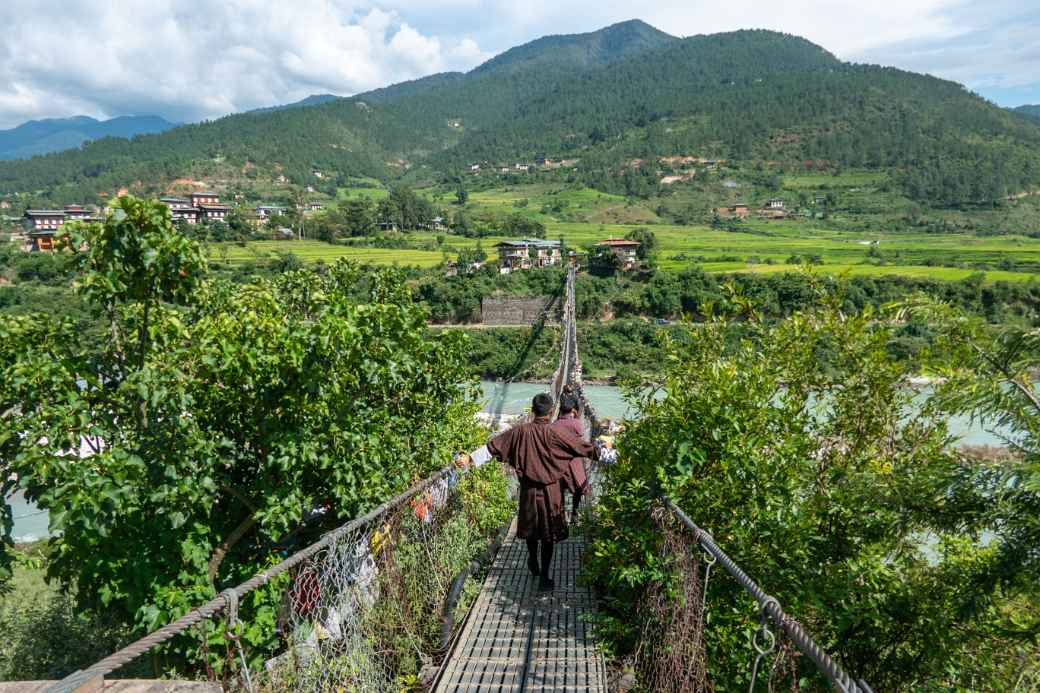 On the Punakha Suspension Bridge