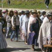 Aymara women marching