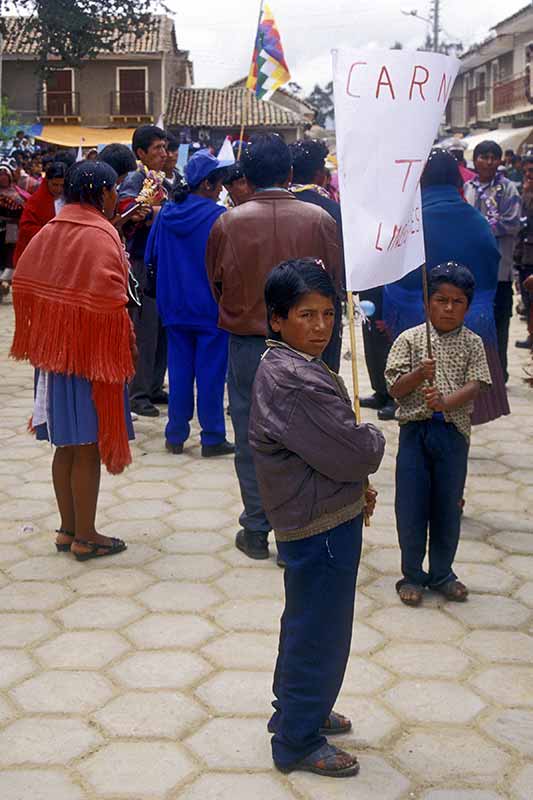 Boys with sign