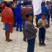 Boys with sign