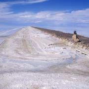 Dam across salt lake