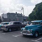 Vintage cars parked