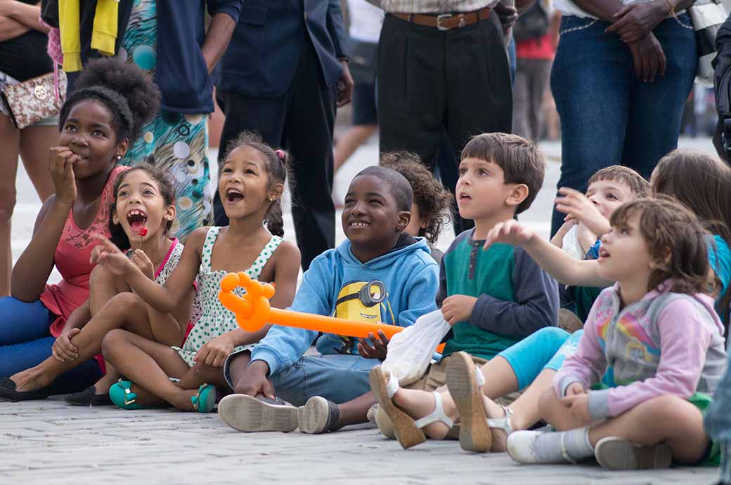 Children at puppet show