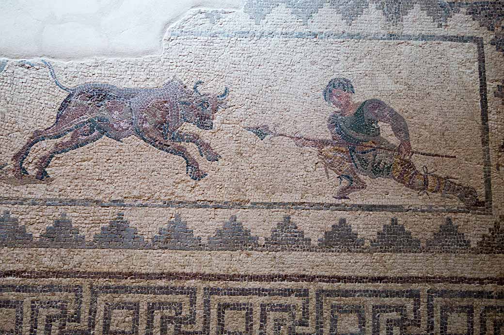 Bull hunting scene Mosaic