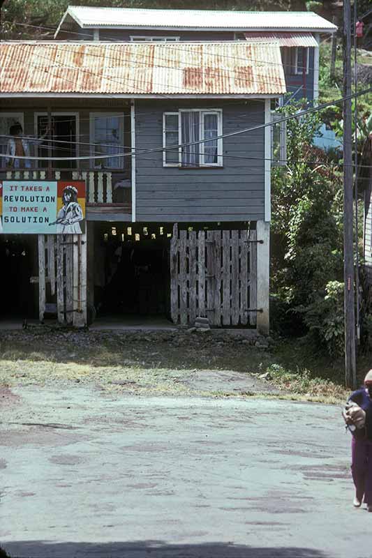 House with slogan