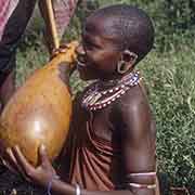 Shaking milk in calabash