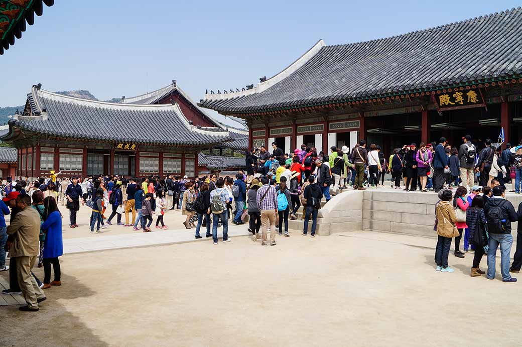 Tourists at Sajeongjeon