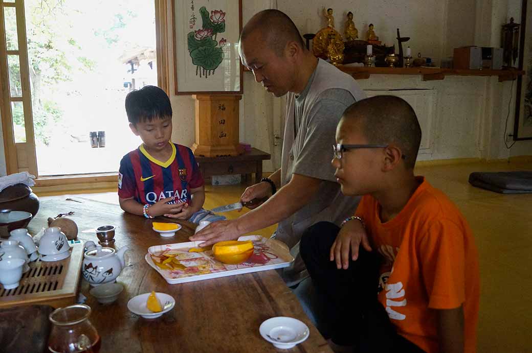 Monk with boys