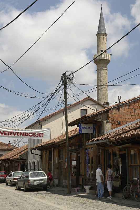 Shops, minaret