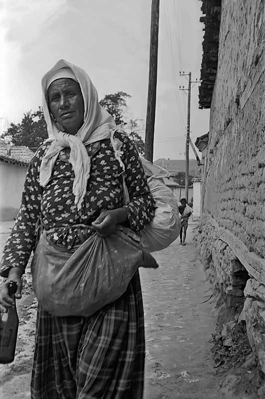 Woman walking home