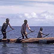 Boys in a canoe