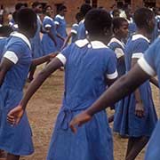 Girls dancing, Mwanza school