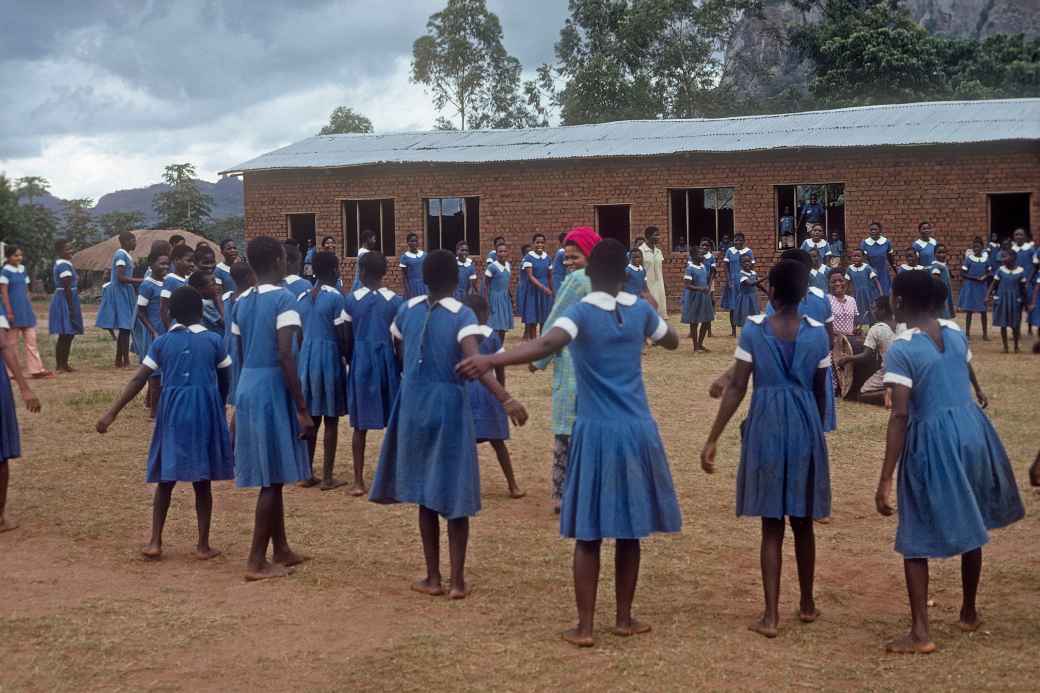 Girls dancing, Mwanza school