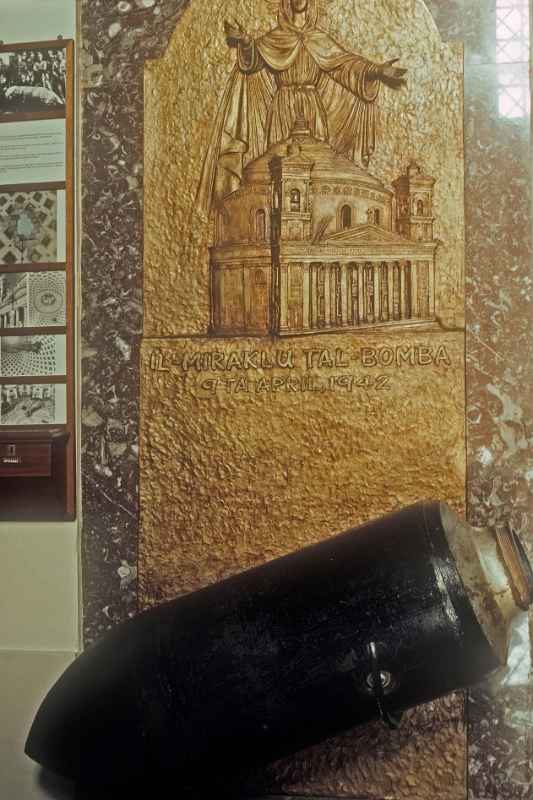 Bomb replica, Rotunda of Mosta