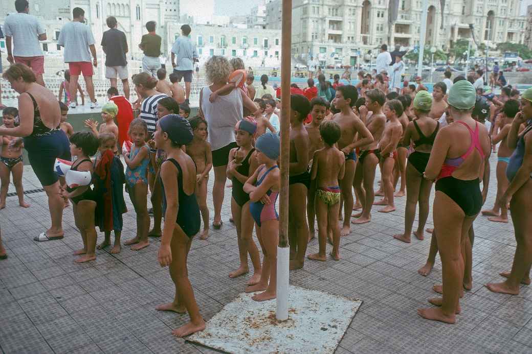 Girls and boys at swim festival