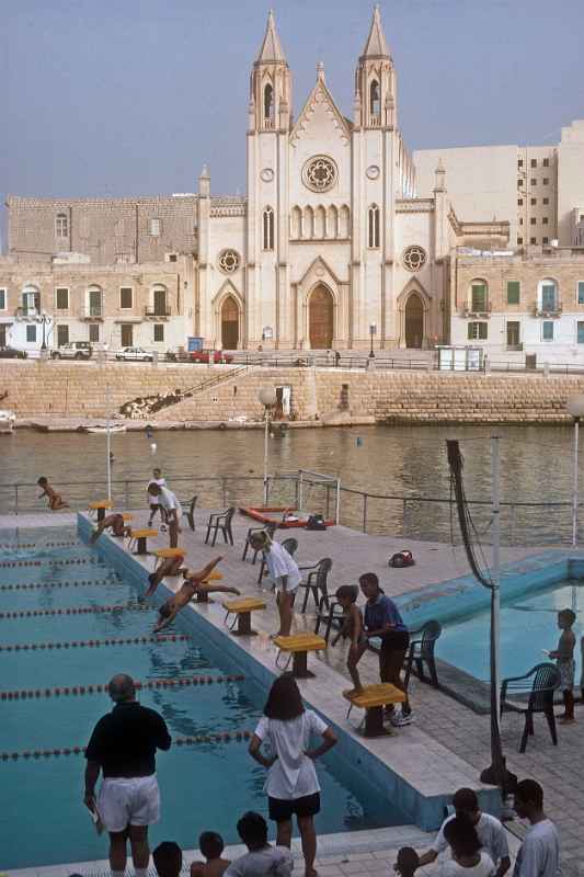 Diving into the pool, St. Julian’s