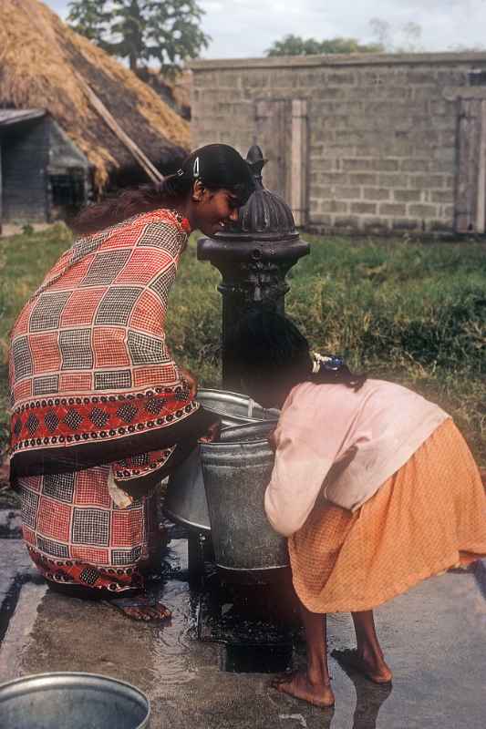 At the water pump, Belle Mare