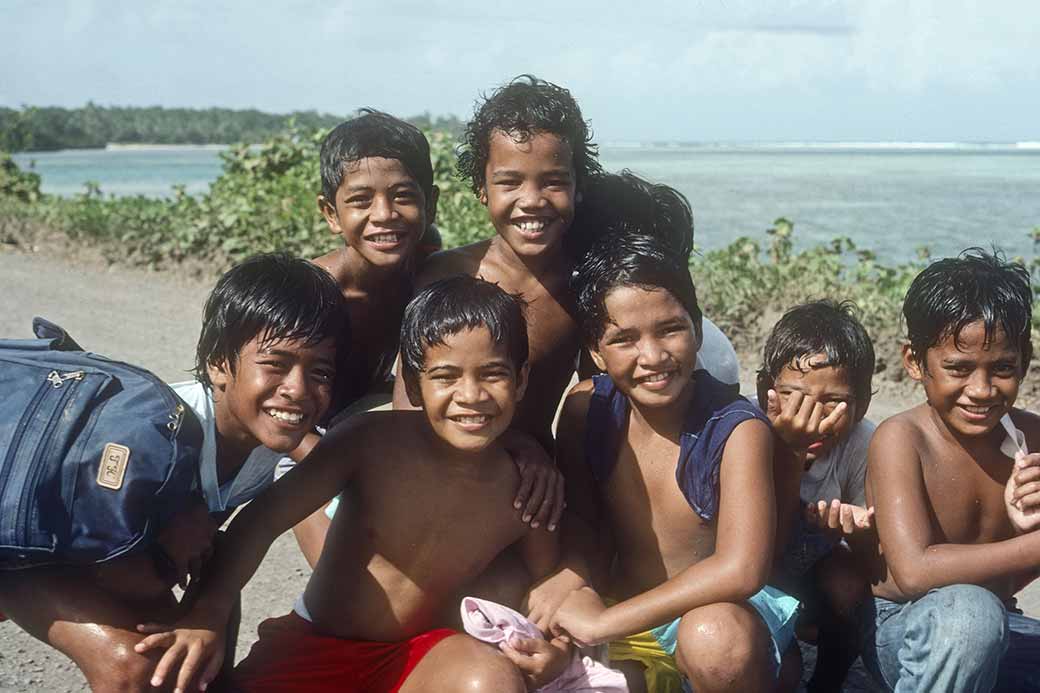 Boys on Leluh causeway