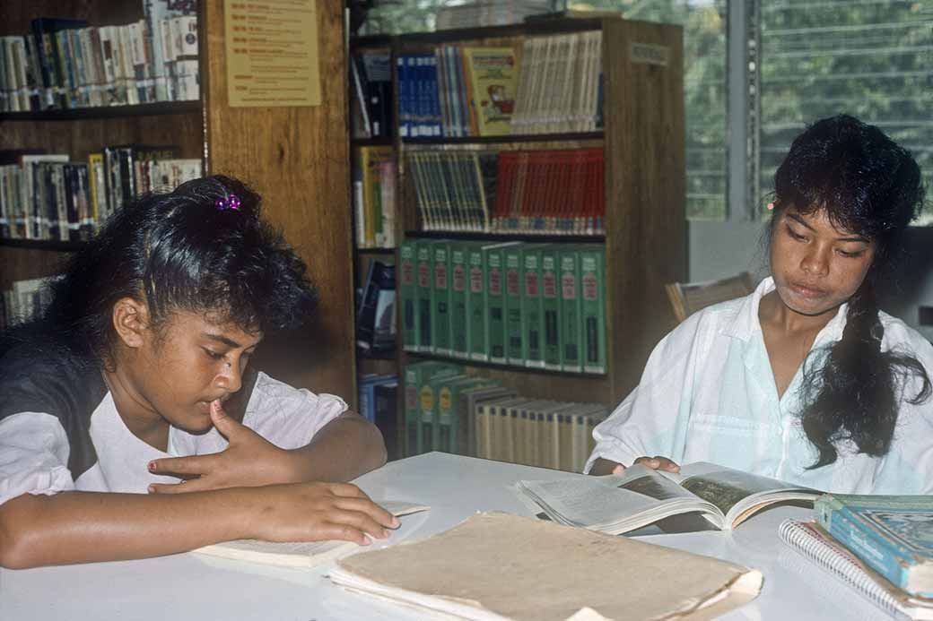 Girls in the library