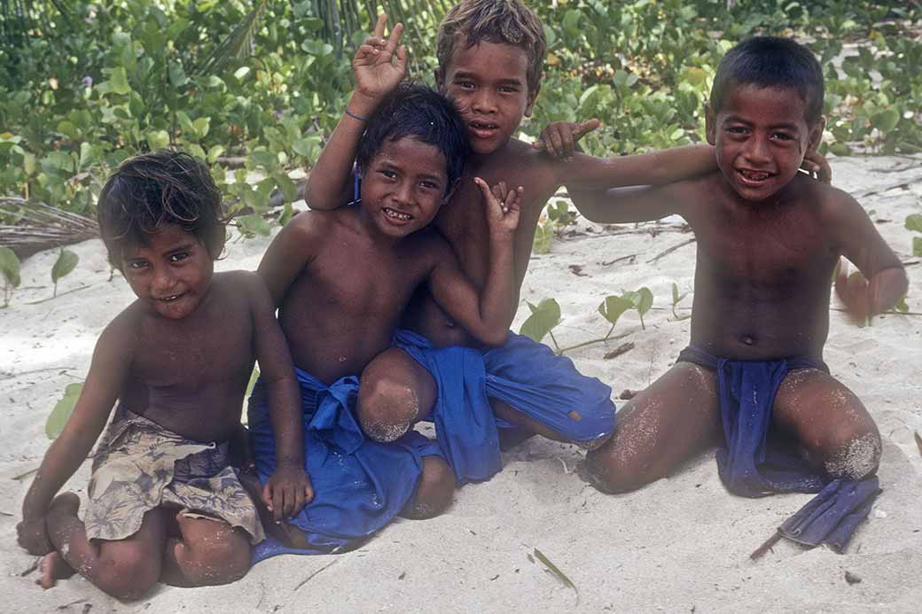 Young children on the beach