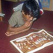 Boy in the library