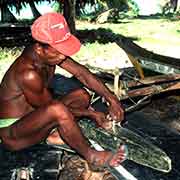 Repairing an outrigger canoe