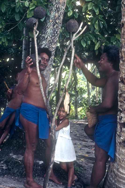 Coconut shells for faluba, Woleai