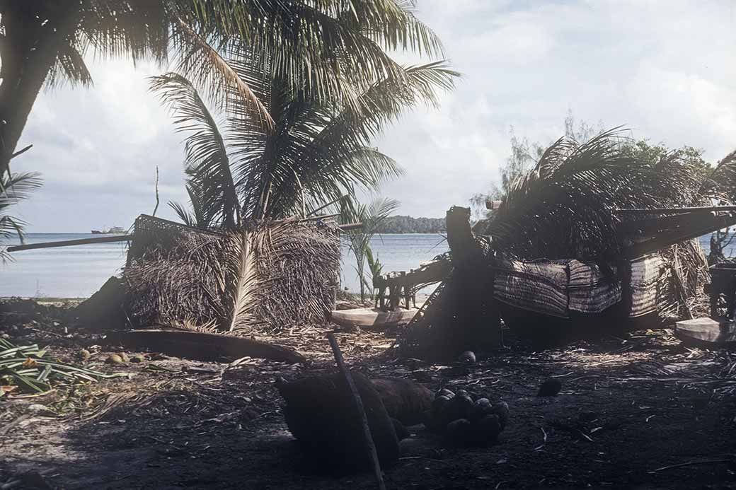 Canoe under cover, Falalop, Ifalik