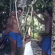 Coconut shells for faluba, Woleai