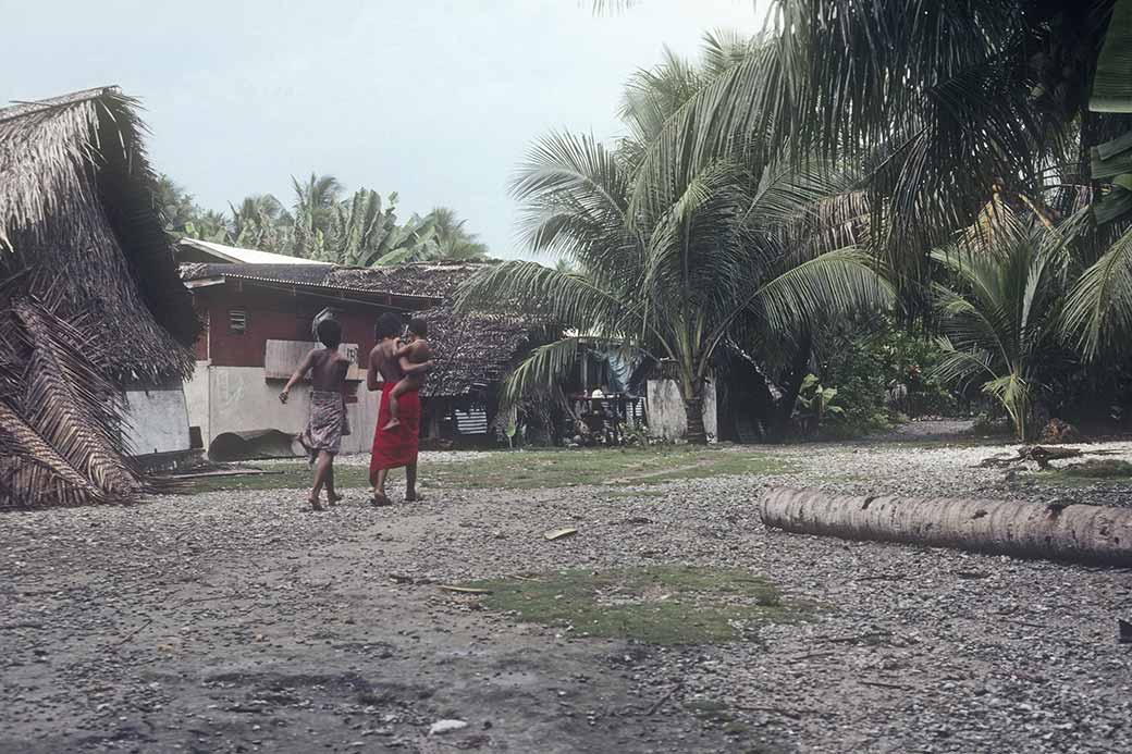 Woman and child, in the village