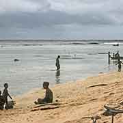 On the beach, Satawal