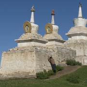 At the temple wall