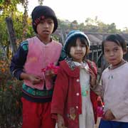 Girls offering flowers