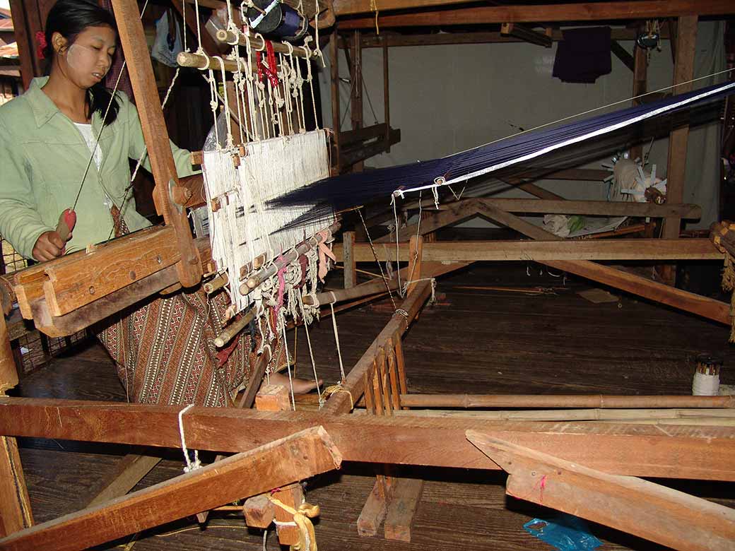 Woman weaving